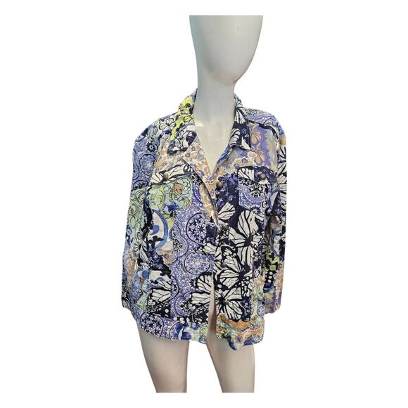 Christopher & Banks Butterfly Jean Jacket Size XL - Picture 3 of 8